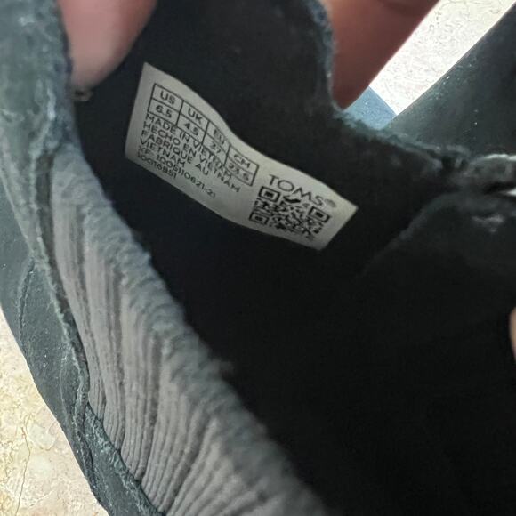 TOMS Black Sadie Suede Wedge Ankle Boot Bootie Womens 6.5 New - Picture 9 of 11